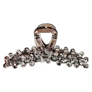 Grande pince à cheveux en cristal or rose brillante accessoire chignon élégant femme