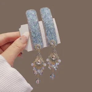Nuovo stile cinese pieno diamante cristallo nappa molletta capelli elegante frangia forcina donna