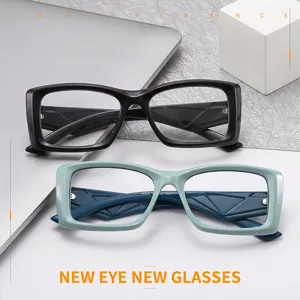 Gafas de lectura cuadradas y elegantes para hombres y mujeres con patillas de color.