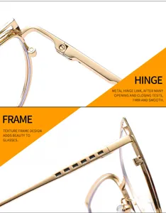 Metal reading glasses hinge detail and textured frame close up product view style.