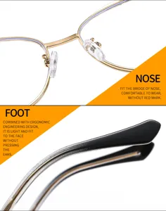 Stylish metal reading glasses with comfortable nose pads and ergonomic temples for daily wear.
