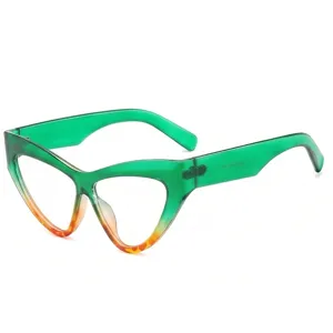 Modern Cat Eye Reading Glasses For Women Trendy Gradient Color PC Full Rim Frame Reading Eyeglasses Clear Lens Vision Optimization Eyewear