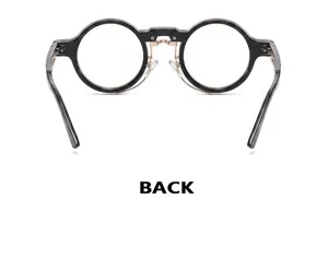 Vintage ronde steampunk heldere brillen detail achterkant mode unisex optisch montuur
