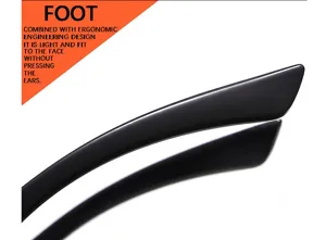 Patillas de repuesto para gafas de lectura, diseño ergonómico ligero, elegante acabado negro.