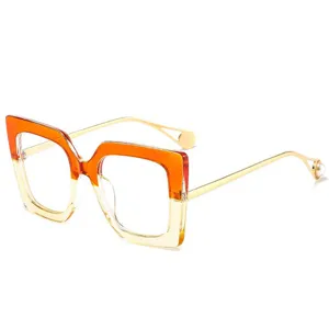 Trendy Oversized Square Reading Glasses For Men Women Two-Tone Plastic Metal Frame Artificial Pearl Eyewear Comfort Vision Spectacles