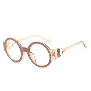 Gafas de Lectura Redondas Vintage para Mujeres Hombres Gafas Lupa de Montura Completa Irregular Con Patillas de Metal de Triángulo Hueco
