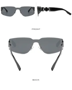 Lunettes de soleil monobloc sans monture tendance avec design de branches de luxe, protection.