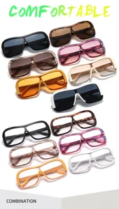 Fashion flat top oversized sunglasses and clear optical frames in trendy vibrant colors.