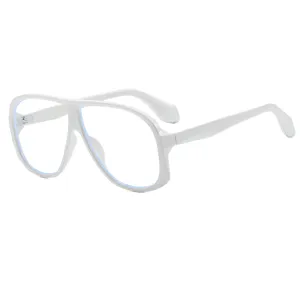 Retro Oversize Pilotenbrille Mit Klaren Gläsern Für Damen Herren Mode Doppelsteg Kunststoffrahmen Transparent Gläser