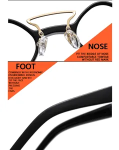 Detail shot showing the comfortable nose bridge and ergonomic temple design of reading glasses.