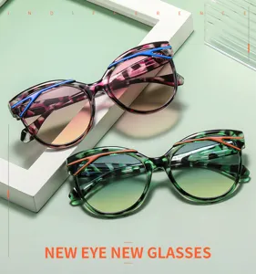 Gafas de sol tipo ojo de gato de moda con detalles de montura únicos y elegantes.