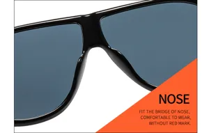 Sunglasses nose bridge detail closeup, ergonomic fit design for comfortable wear experience.