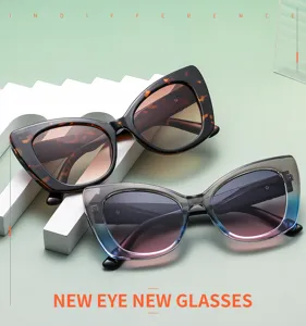 Modieuze kattenoog zonnebril dames luxe designer verloop glazen M6264 elegante chic trendy