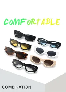 Conjunto de gafas de sol estilo ojo de gato retro, gafas de sol unisex para uso diario y aire libre.