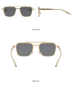 Herren Metall Vollrand Sonnenbrille Doppelsteg Mode kleine Rahmen Sonnenbrille M5252