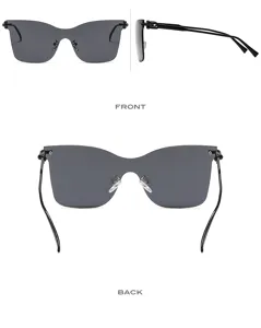 Lunettes de soleil rétro œil de chat sans monture pour hommes et femmes style de rue tendance