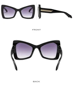 Occhiali da sole donna squadrati oversize con lenti sfumate e montatura elegante chic.