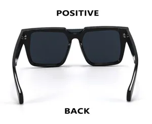 Retro square oversized sunglasses for women men, fashion one-piece flat top black sun glasses.