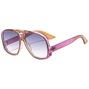 Unisex Oversized Pilot Sunglasses Fashion Low Temple Design UV400 Sun Glasses For Men Women Outdoor Driving