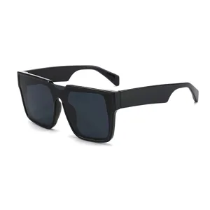 Vintage Square Oversized Sunglasses One Piece Lens Integrated Flat Top Sunglasses Fashion Eyewear Unisex Shield Glasses For Men Women