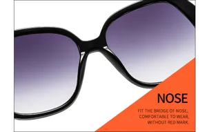 Lunettes de soleil cat-eye oversize avec verres degrades violets et pont de nez confort.