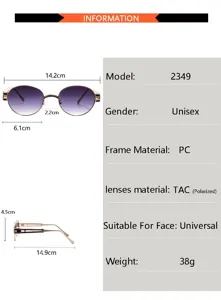 Lunettes de soleil polarisées rondes vintage unisexe protection UV légère élégantes 2349