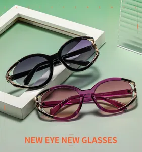 Occhiali da sole di lusso alla moda con lenti sfumate e dettagli in metallo protezione UV