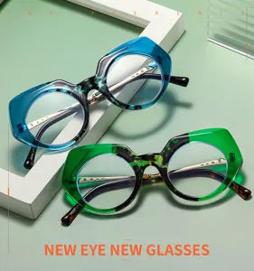 Retro Katzenauge Blaulichtfilter Brille mit Verlaufsfarben optische Fassung M6290