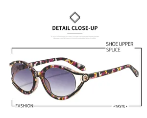 Occhiali da sole di lusso alla moda con lenti anti UV e montatura maculata elegante.