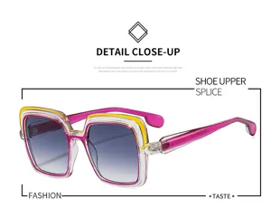 Nuevas gafas de sol cuadradas degradadas para mujeres, montura multicapa elegante.