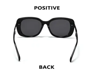 Fashion women sunglasses, stylish black square frame sun glasses for street wear.