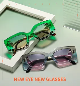 Lunettes de soleil carrées dégradées pour femmes, lunettes de mode élégantes et tendance.