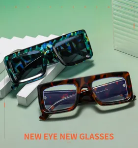 Modische quadratische Sonnenbrille für Damen und Herren, trendiger UV-Schutz für Outdoor.