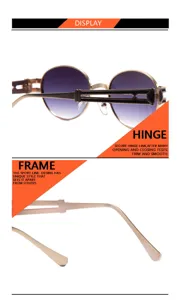 Lunettes de soleil rondes style punk pour hommes et femmes, cadre en métal doré, dégradé.