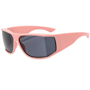 Y2K Futuristischer Millennium Stil Geschwungene Sonnenbrille Für Unisex PC Material Wrap Around Sport Sonnenbrille UV400 Personalisierte Oversized Rahmen Schild Brillen