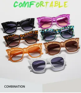 Moderne elegantes gafas de sol de gran marco ojo de gato mujer proteccion UV set modelo 571