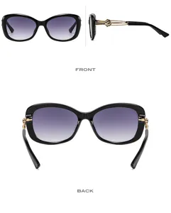 Women fashion large frame sunglasses with gradient lenses and metal detail stylish eyewear new