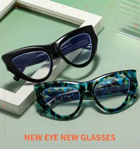 Stilvolle Vintage Katzenauge Blaulichtfilter Brille Damen Retro Brillenrahmen 5716
