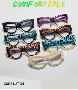 Damen Vintage Katzenauge Blaulichtfilter Brillenrahmen stilvolle Korrekturbrille 5716