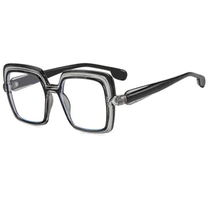 Mode Quadratischer Brillengestell Für Damen Herren Süßigkeitenfarbe PC Rahmen Klare Linsen Trendige Brillen M6250