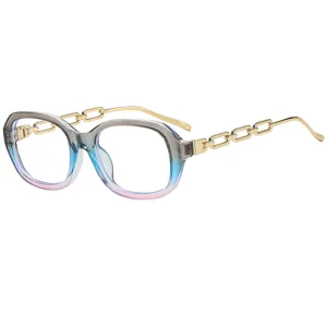 Occhiali da Sole Quadrati Piccoli alla Moda da Donna Stile Euro Aste a Catena in Metallo Sfumati Occhiali Eleganti per Festa All Aperto