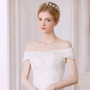 Bridal rhinestone tiara vintage wedding hair accessories crystal crown for women hair jewelry