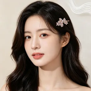 Elegant Crystal Rhinestone Leaf Hair Clip Gold Silver Rose Gold Hair Barrettes Wedding Bridal Hair Accessories For Women