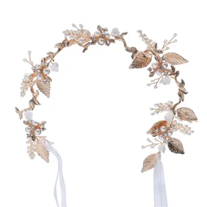 Gold Bridal Hair Vine Pearl Crystal Headband Wedding Hair Accessory Variant Style