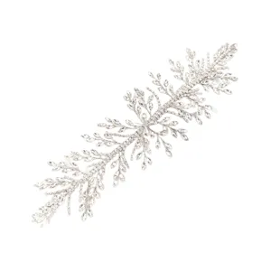 Kristall braut haarrebe strass hochzeit haarschmuck silber kopfschmuck für frauen