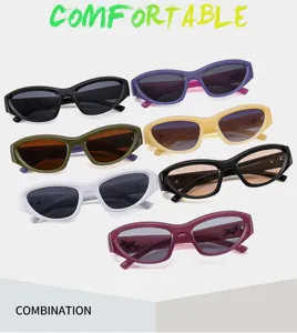 Trendy small frame sunglasses for men and women, stylish colorful sun glasses LH079