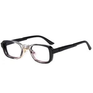 Unisex Minimalist Small Square Plain Glasses Metal PC Frame Clear Lens Fashion Eyewear Daily Optical Glasses For Men Women