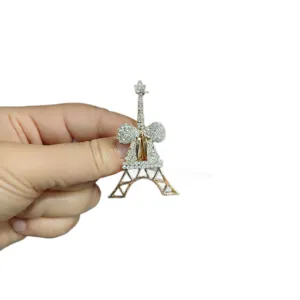 Eiffelturm Strass Kristall Brosche Pin für Damen Mode Vintage Legierung Kleidung Accessoires