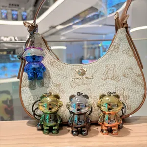 Bunter mechanischer Bär Schlüsselanhänger galvanisiert Metall niedliche Tasche Anhänger