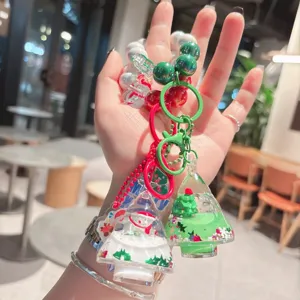 Kerstboom drijfzand sleutelhanger kralen armband tas bedel schattig vakantie cadeau